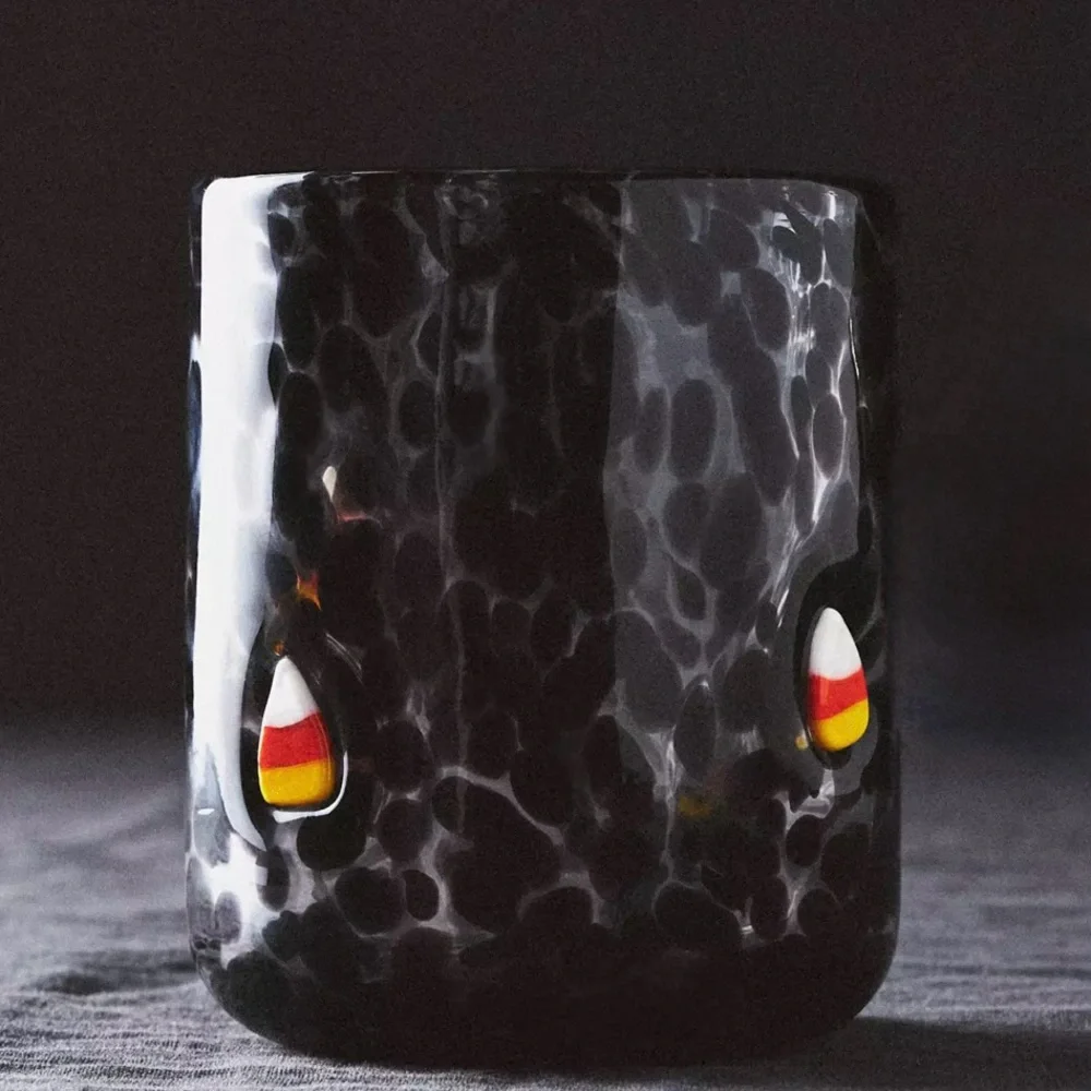 NIB Anthropologie Candy Corn Mystic‎ Icon Drinking Glass Handblown Collectible